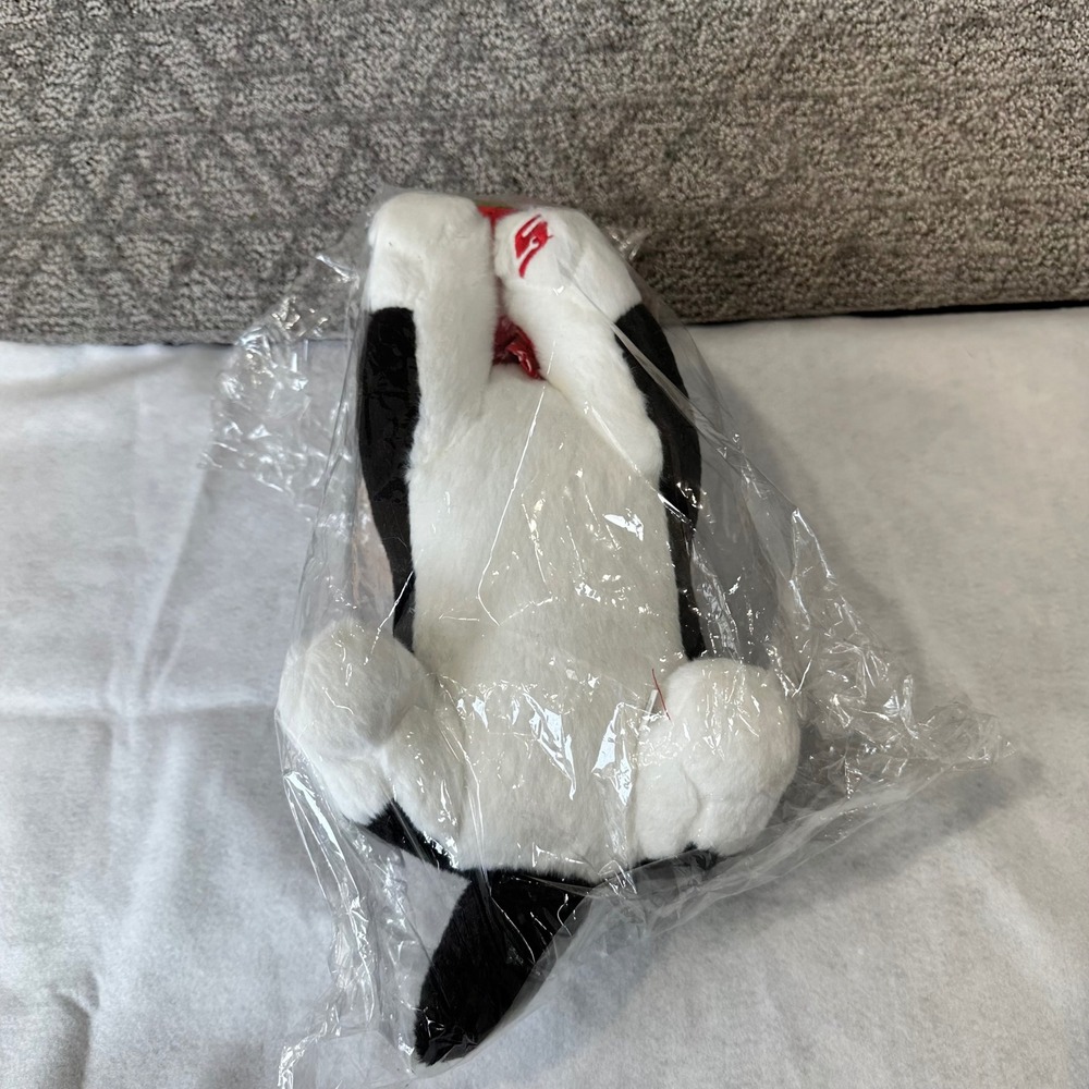 SnapOn Dog Plush Stuffed Animal Red Scarf Rose Kawaii Collectible Valentines - Picture 4 of 5